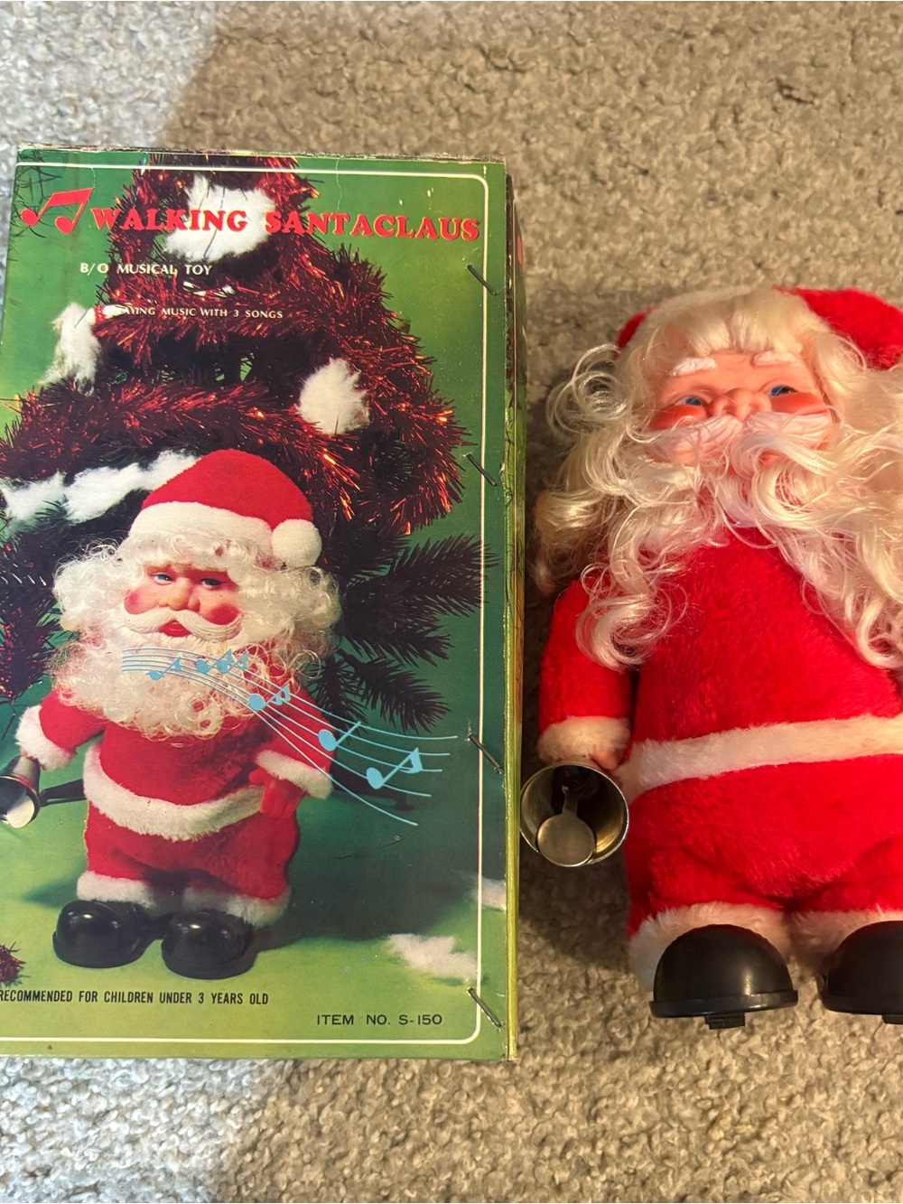 Vintage Walking Santa Claus Holiday Christmas Decor Kitschy